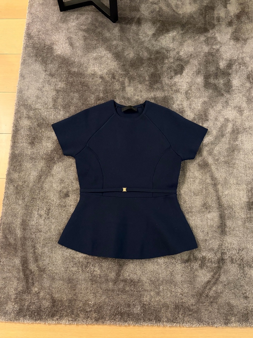 ZARA NAVY PEPLUM TOP